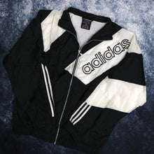 Load image into Gallery viewer, Vintage Black &amp; White Adidas Windbreaker Jacket
