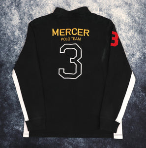Vintage Black & White Ralph Lauren Mercer Polo Team Sweatshirt | Medium
