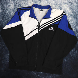 Vintage Black, White & Blue Adidas Windbreaker Jacket | Large