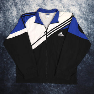 Vintage Black, White & Blue Adidas Windbreaker Jacket | Large