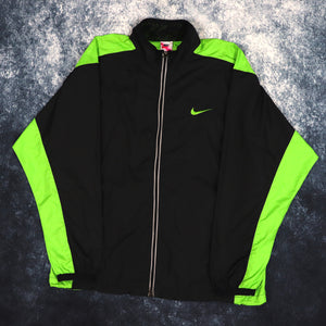 Vintage 90s Black, White & Green Nike Windbreaker Jacket | XL