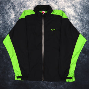 Vintage 90s Black, White & Green Nike Windbreaker Jacket | XL