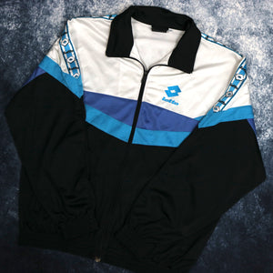 Vintage Black, White, Purple & Teal Lotto Track Jacket | XXL