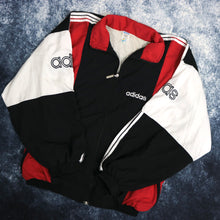 Load image into Gallery viewer, Vintage Black, White &amp; Red Adidas Windbreaker Jacket | Large
