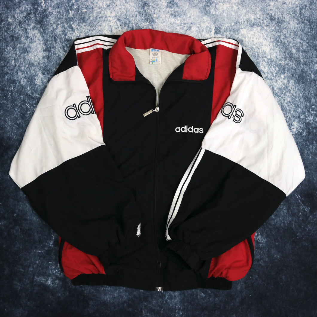 Vintage Black, White & Red Adidas Windbreaker Jacket | Large