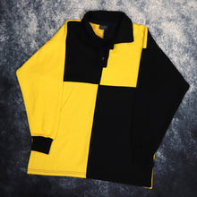 Load image into Gallery viewer, Vintage Black &amp; Yellow Griffin England Colour Block Rugby Sweatshirt | Small
