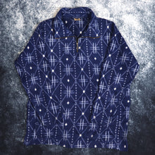 Load image into Gallery viewer, Vintage Blue Abstract 1/4 Zip Fleece Sweatshirt | Small
