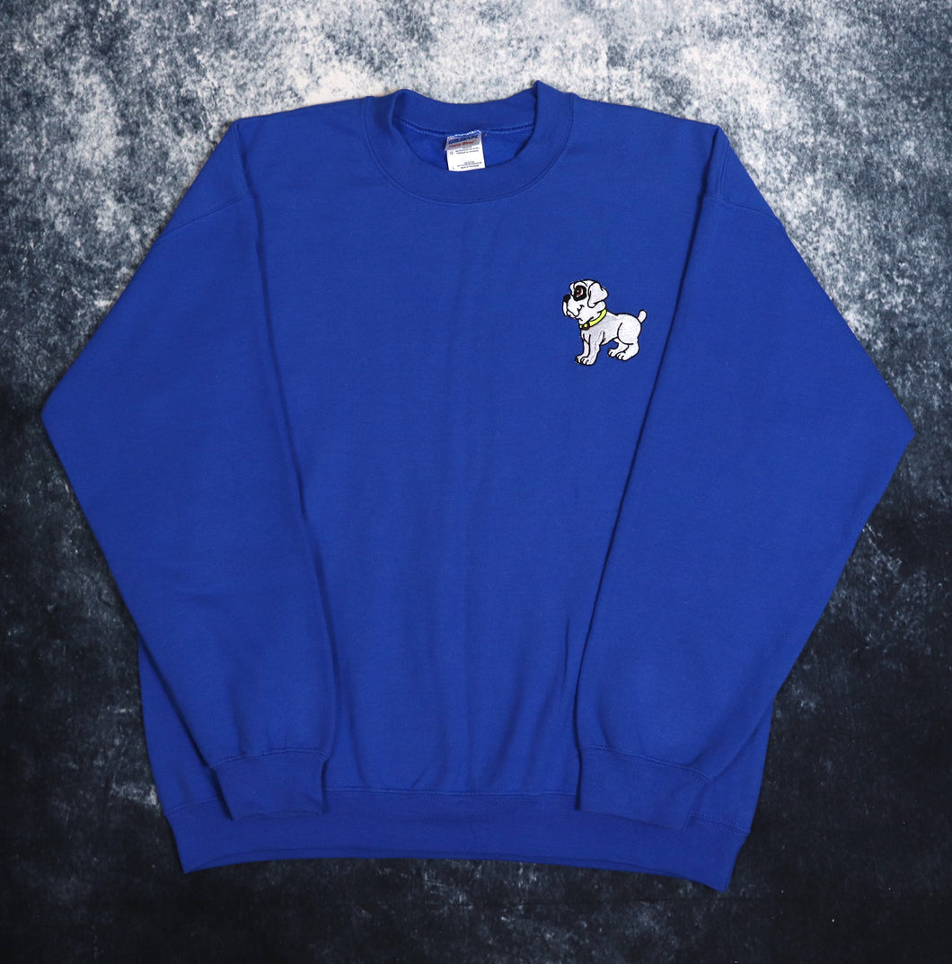 Vintage Blue Bulldog Sweatshirt | Large