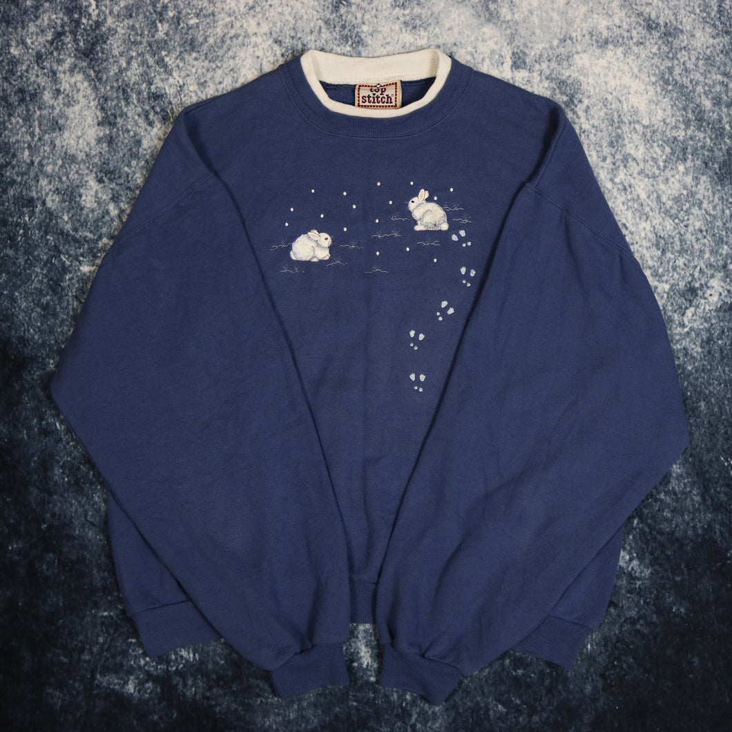 Vintage Blue Bunny Rabbit Sweatshirt