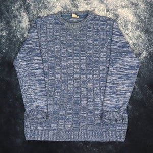 Vintage Blue Cotton Traders Cable Knit Style Jumper | Medium