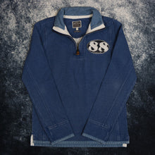Load image into Gallery viewer, Vintage Blue Fat Face Scotland Denim 1/4 Zip Sweatshirt
