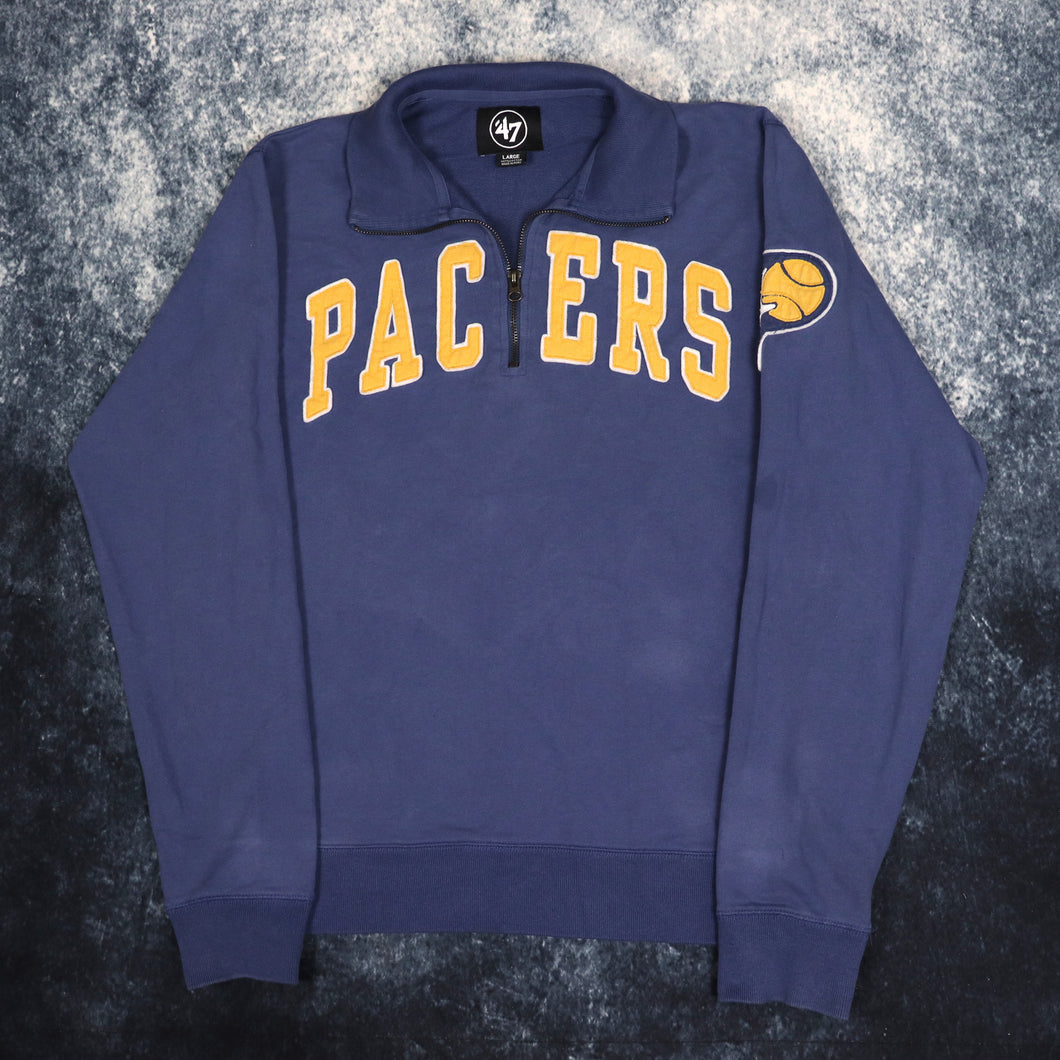 Vintage Blue Indiana Pacers 1/4 Zip Sweatshirt | Large