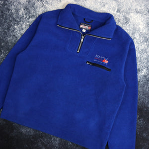 Vintage Blue Marine Pool 1/4 Zip Fleece Sweatshirt