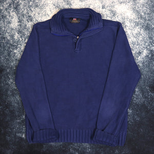 Vintage Blue N.Y. Cotton 1/4 Zip Jumper | Medium