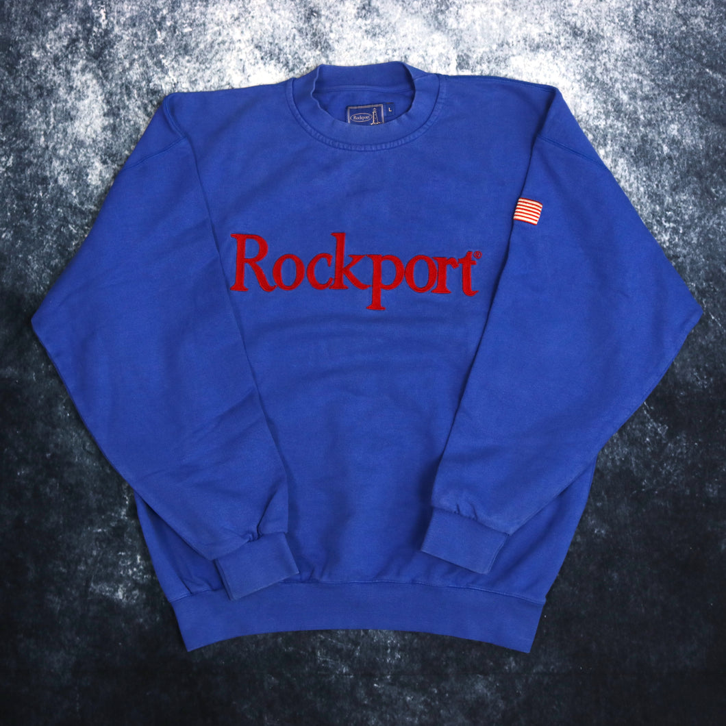 Vintage Blue Rockport Spell Out Sweatshirt | XL
