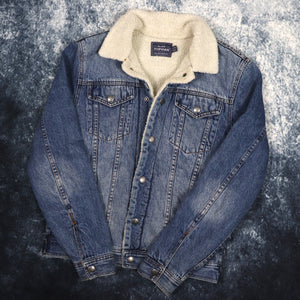 Vintage Blue Sherpa Fleece Lined Denim Jacket | Small