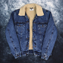 Load image into Gallery viewer, Vintage Blue Sherpa Fleece Lined Denim Trucker Jacket | XS
