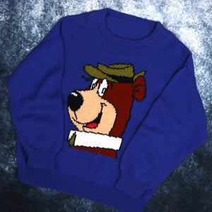Vintage Blue Yogi Bear Jumper | Large