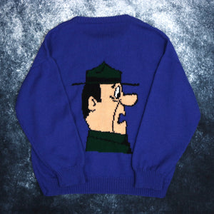 Vintage Blue Yogi Bear Jumper | Large