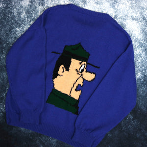 Vintage Blue Yogi Bear Jumper | Large