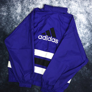Vintage Blue, Black & White Adidas Windbreaker Jacket