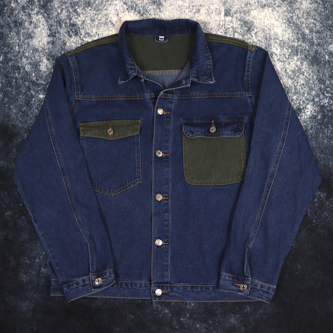 Vintage Blue & Khaki Denim Jacket | XL