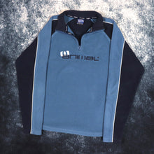 Load image into Gallery viewer, Vintage Blue &amp; Navy Animal 1/4 Zip Fleece Sweatshirt | XS
