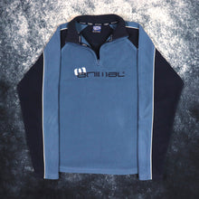 Load image into Gallery viewer, Vintage Blue &amp; Navy Animal 1/4 Zip Fleece Sweatshirt | XS
