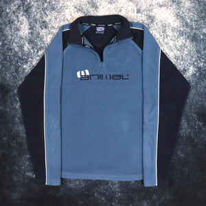 Vintage Blue & Navy Animal 1/4 Zip Fleece Sweatshirt | XS
