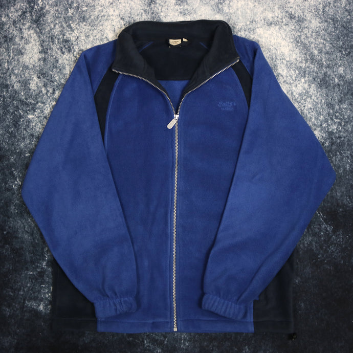 Vintage Blue & Navy Cotton Traders Fleece Jacket