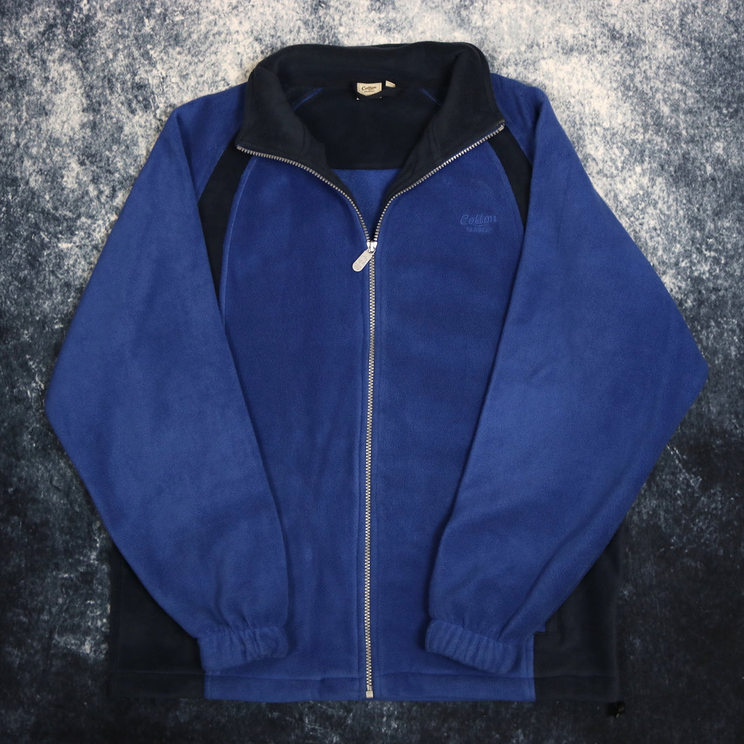 Vintage Blue & Navy Cotton Traders Fleece Jacket
