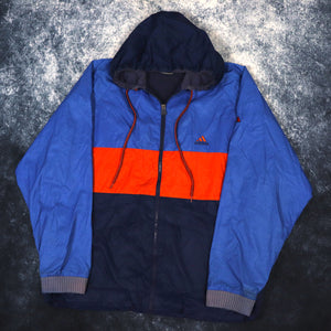 Vintage Blue, Navy & Orange Adidas Windbreaker Jacket | XL