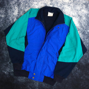 Vintage Blue, Navy & Teal Adidas Trefoil Windbreaker Jacket