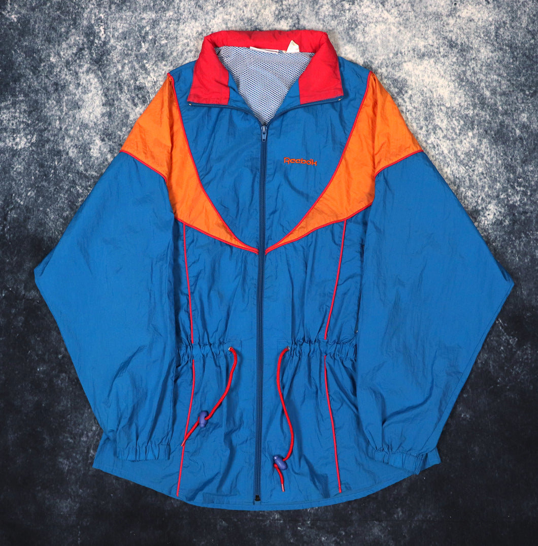 Vintage 90s Blue & Orange Reebok Windbreaker Jacket | Small