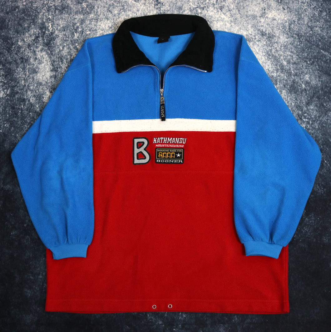 Vintage Blue & Red Bogner 1/4 Zip Fleece Sweatshirt