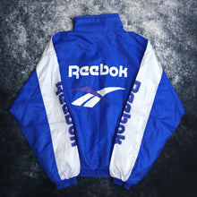 Load image into Gallery viewer, Vintage Blue &amp; White Reebok Windbreaker Jacket

