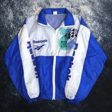 Load image into Gallery viewer, Vintage Blue &amp; White Reebok Windbreaker Jacket
