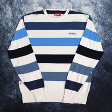 Load image into Gallery viewer, Vintage Blue &amp; White Striped Kickers Jumper | Large

