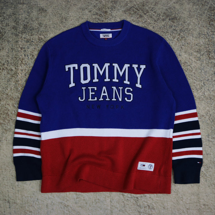Blue, White & Red Tommy Hilfiger Jeans Colour Block Jumper