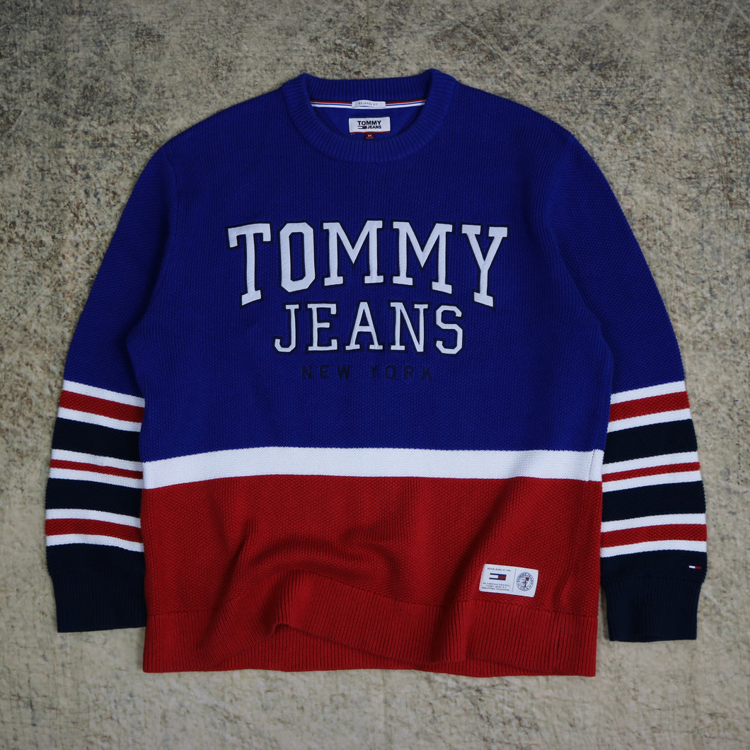 Blue, White & Red Tommy Hilfiger Jeans Colour Block Jumper