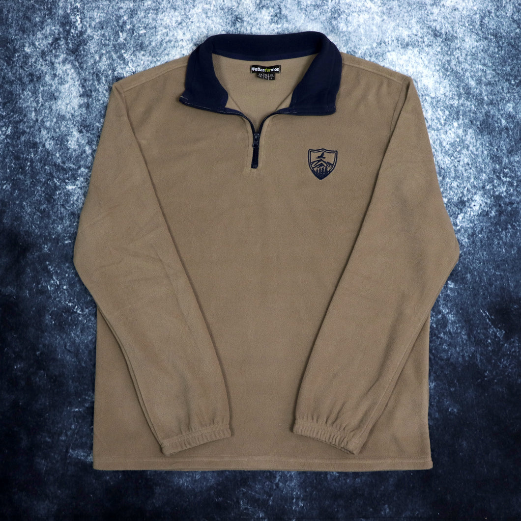 Vintage Brown Atlas For Men 1/4 Zip Fleece Sweatshirt | Medium