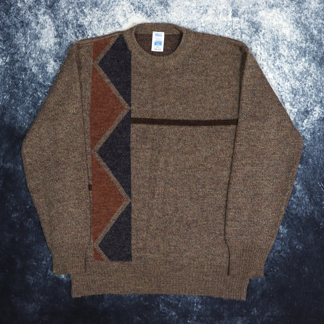 Vintage Brown BHS Grandad Jumper | Medium
