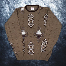 Load image into Gallery viewer, Vintage Brown Diamond Grandad Jumper | Large
