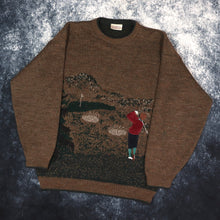 Load image into Gallery viewer, Vintage 90s Brown Golf Grandad Jumper | Large
