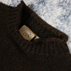 Vintage 90's Brown Casual Club High Neck Jumper | Small