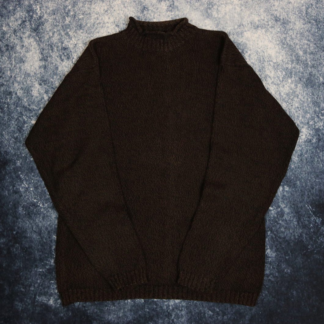 Vintage 90's Brown Casual Club High Neck Jumper | Small