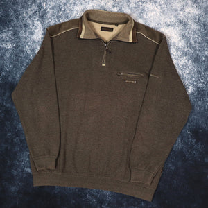 Vintage 90s Brown Meantime Ribbed 1/4 Zip Sweatshirt | XL