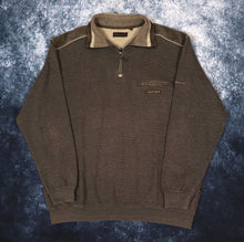 Load image into Gallery viewer, Vintage 90s Brown Meantime Ribbed 1/4 Zip Sweatshirt | XL

