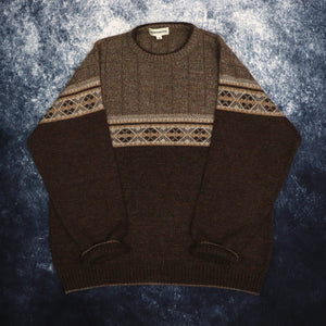 Vintage Brown Northwood Grandad Jumper | Large