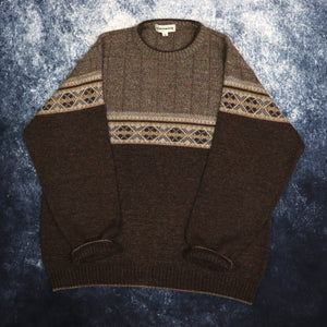 Vintage Brown Northwood Grandad Jumper | Large